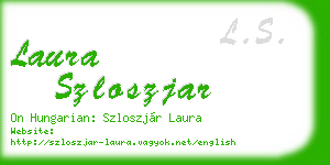 laura szloszjar business card